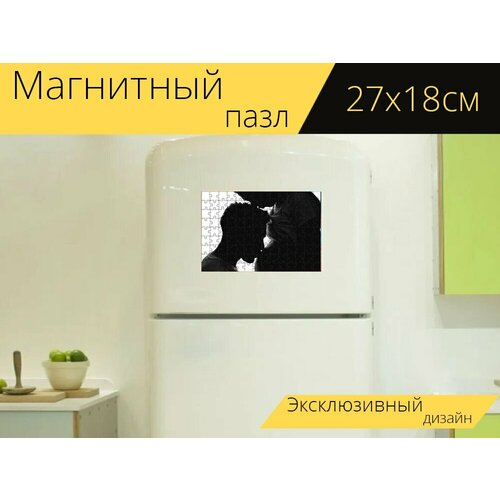 Магнитный пазл Чернить, белый, девочка на холодильник 27 x 18 см. магнитный пазл тапир чернить белый на холодильник 27 x 18 см