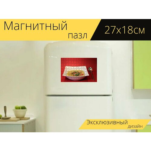 Магнитный пазл Суп, картофельный суп, тушить на холодильник 27 x 18 см. магнитный пазл острый суп из креветок горячий и кислый суп креветка на холодильник 27 x 18 см