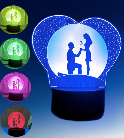 фото 3D ночник Влюбленные. Светодиодный светильник в спальню