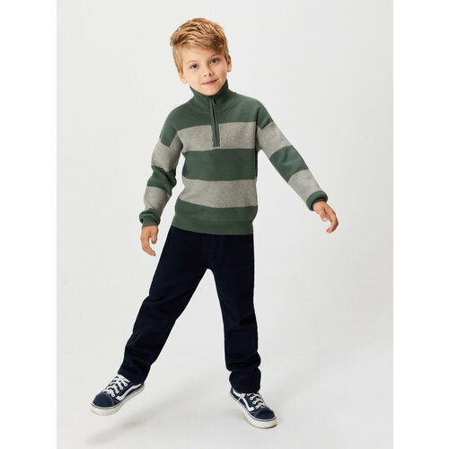 фото Свитер acoola, размер 98, серый, зеленый