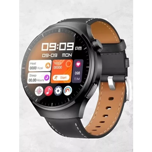 Умные часы круглые, Smart Watch LK4 PRO Черные, 3 ремешка, Flupsic