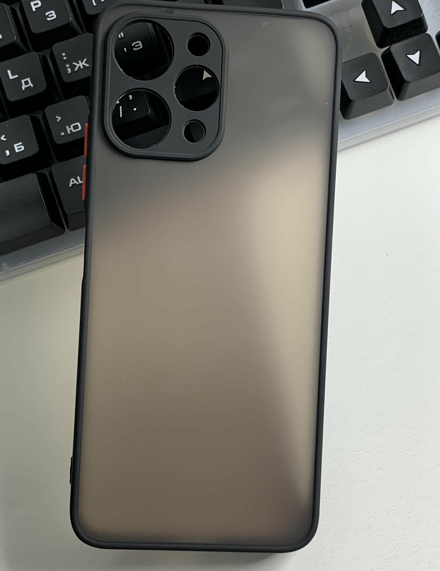 Чехол противоударный для Xiaomi Redmi 12 4G/ Сяоми Редми 12 4 джи матовый, с защитой камеры, черный