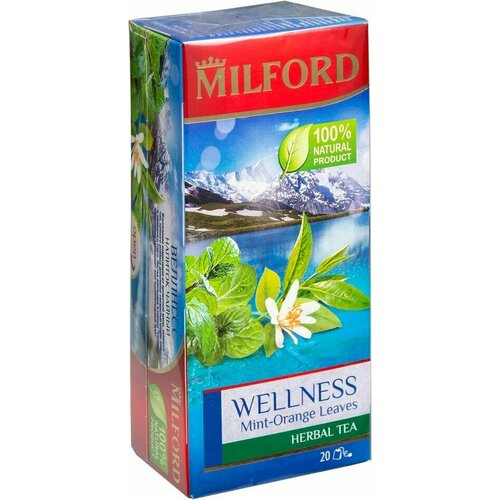 Чай травяной Milford Wellness Mint-Orange Leaves 20*2г х 2шт