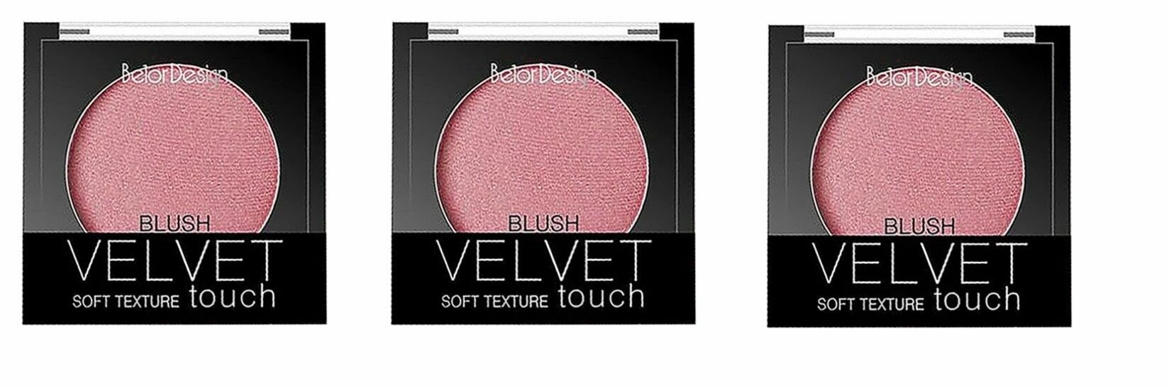 Румяна для лица Belor Design Velvet Touch, тон 105 бархатная роза х 3шт
