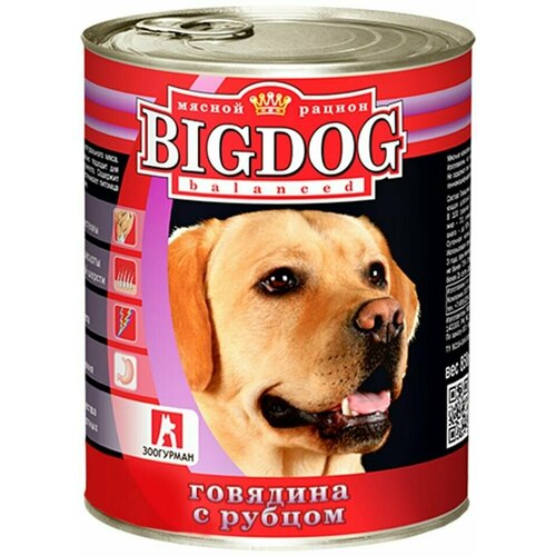 Корм для собак Зоогурман Big Dog Говядина с рубцом 850г х 2шт