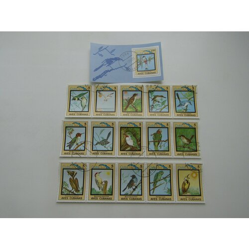 Марки. Флора и фауна. Птицы, 1983, Куба. Блок + 15 штук марки флора и фауна румыния рысь 1983 1 блок