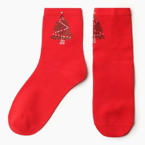 фото Носки hobby line, размер 36/40, белый, красный