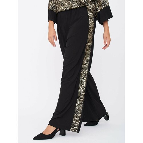 фото Брюки палаццо zory, размер 56-58, черный, золотой