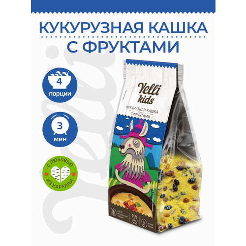 Каша Yelli Kids Кукурузная кашка с фруктами полента кукурузная bravolli 300 г