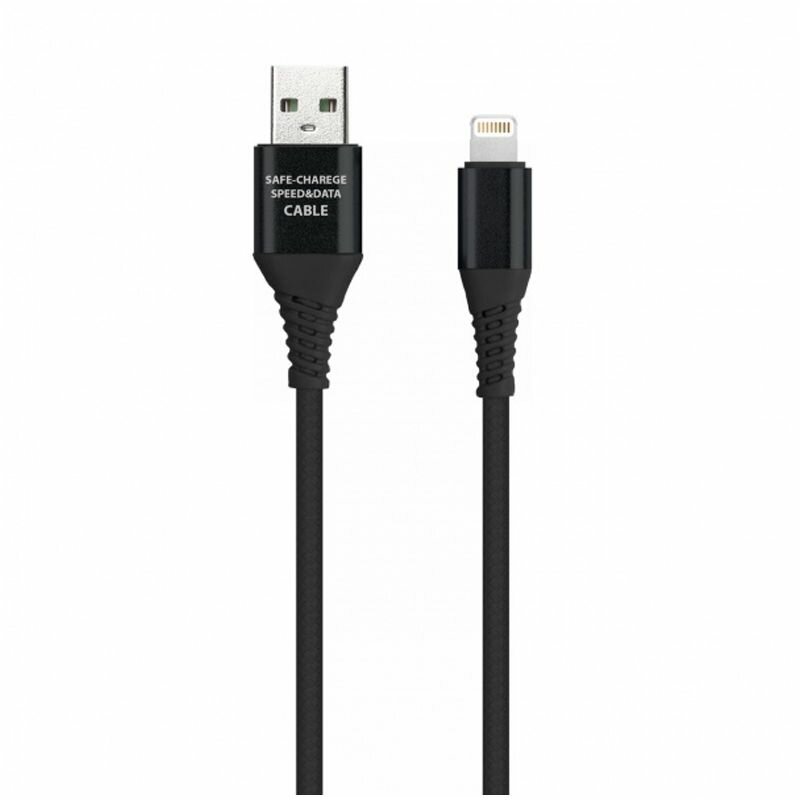 Кабель Smartbuy Gear, USB2.0 (AM) - 8pin, Lightning(M), для Apple, в резиновой оплетке, 2A output, 1м, черный 349965