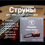 Струны для классической гитары нейлоновые, калибр 28-43 - изображение