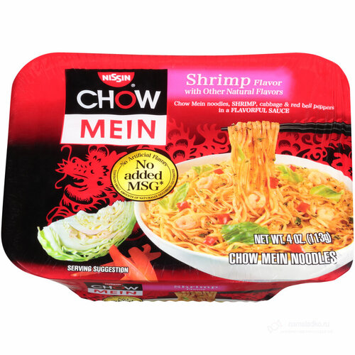 Лапша быстрого приготовления Nissin Chow Mein Shrimp / Ниссин Чао Мейн Креветка 113гр