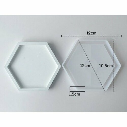 Форма силиконовая для эпоксидной смолы Шестиугольник, размер изделия 11,6*10,1*1,2 см 9759108