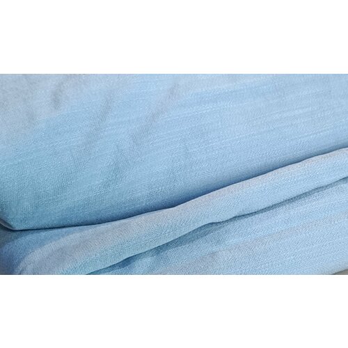 Костюмно-плательная ткань Французский лен голубой велюр трикотажная основа отрез 3 метра