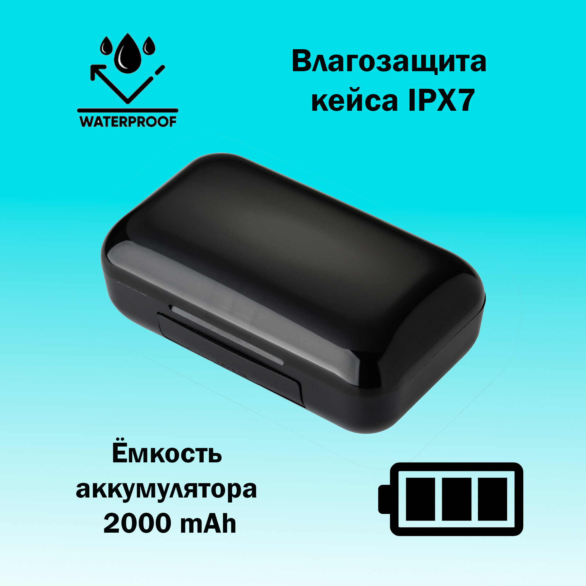 Беспроводные наушники TWS BTH-F9-5 Power bank Bluetooth v5.1, чёрные, гарнитура, с микрофоном, для Android, iOS, PC, Win — фото 1