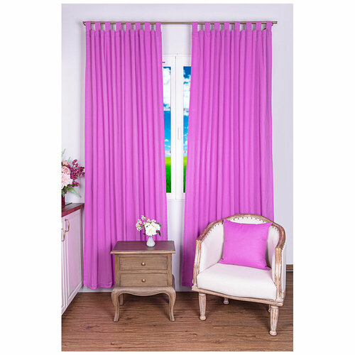 Комплект штор на петлях наволочка эклектика 140х250см-2шт45х45см-1шт лаванда Santalino 181384 1776₽