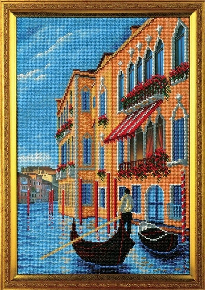 Гранд Канал. Венеция #В-268 Радуга бисера Набор для вышивания 26 x 38 см Вышивка бисером