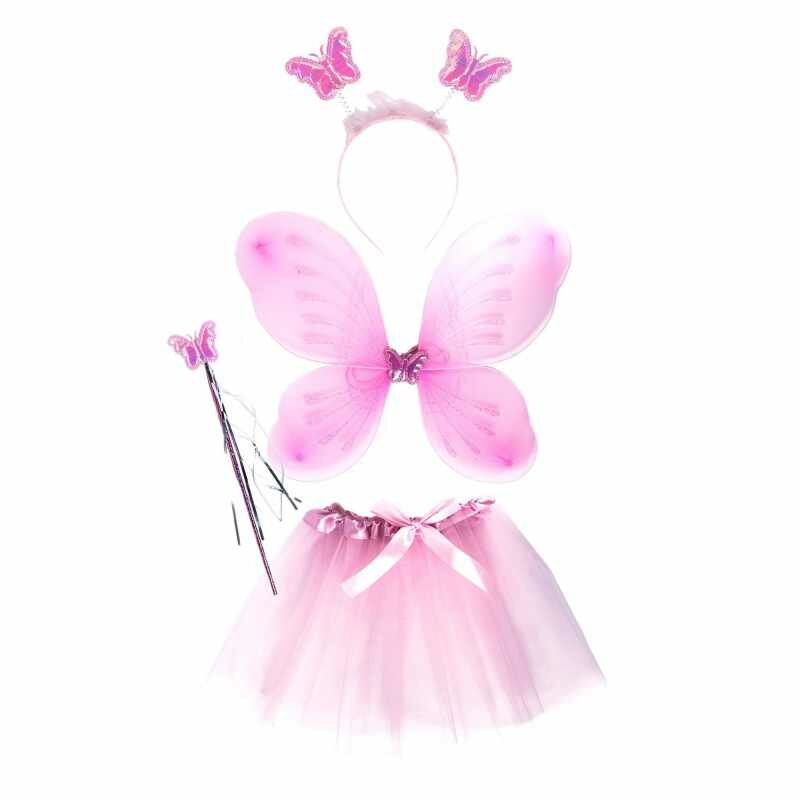 Набор маскарадный крылья, украшен на голову, волш. палочка, юбка розовый 86554