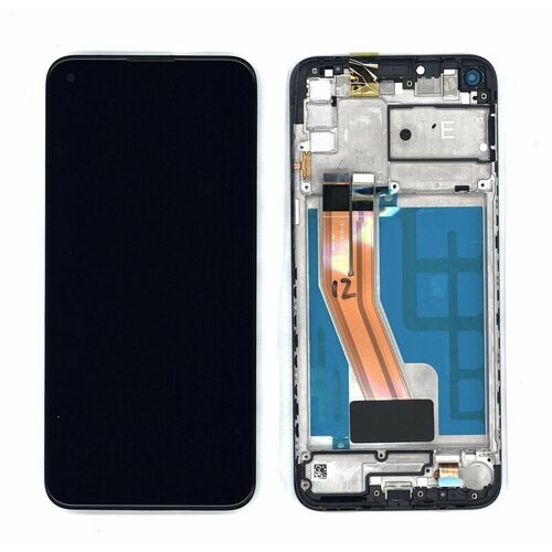 Модуль (матрица + тачскрин) AMPERIN для Samsung Galaxy M11 SM-M115 черный с рамкой