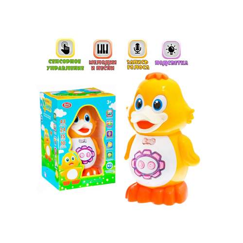 Интерактивная развивающая игрушка на батарейка Умный утёнок Play Smart 7497 /Музыкальная игрушка для мальчиков и девочек/ игрушка интерактивная play smart умный попугай
