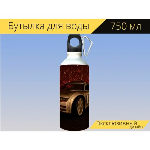фото Бутылка фляга для воды "ауди роземейер, автомобиль, audi" 750 мл. с карабином и принтом lotsprints