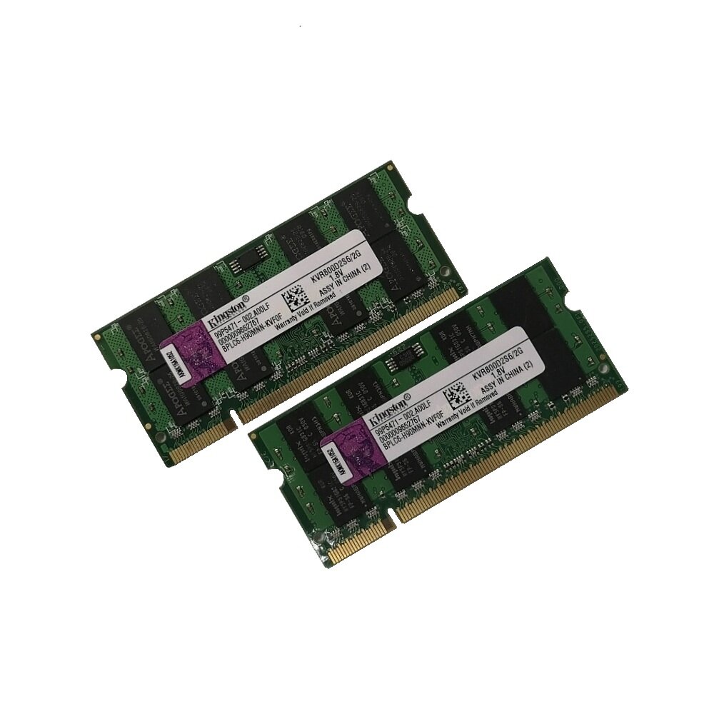 ОЗУ So-Dimm 4Gb PC2-6400, DDR2-800 Kingston KVR800D2S6/2G 99P5471-002. A00LF (Kit 2x2Gb)