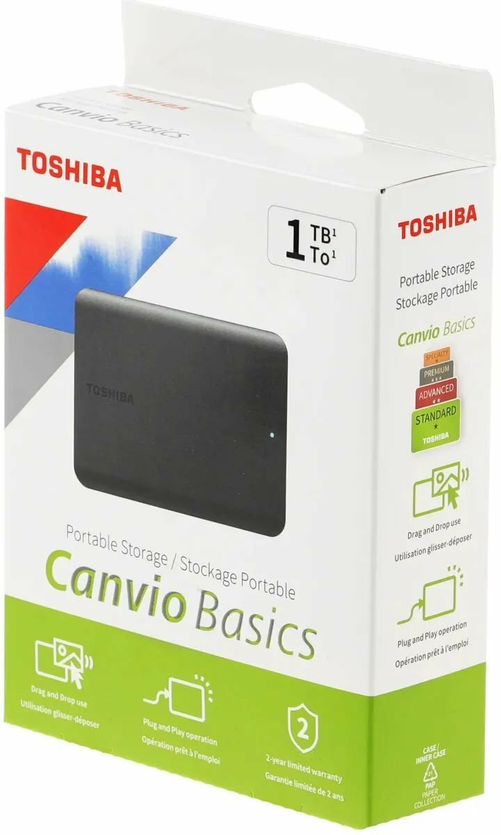 Внешний жесткий диск 25" 1Tb Toshiba HDTB510EK3AA 5400rpm USB30 Canvio Basic Черный