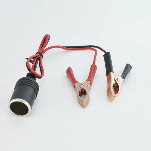 Удлинитель прикуривателя от аккумулятора гнездо с крокодилами кабель 45см 1224V 12А 592₽