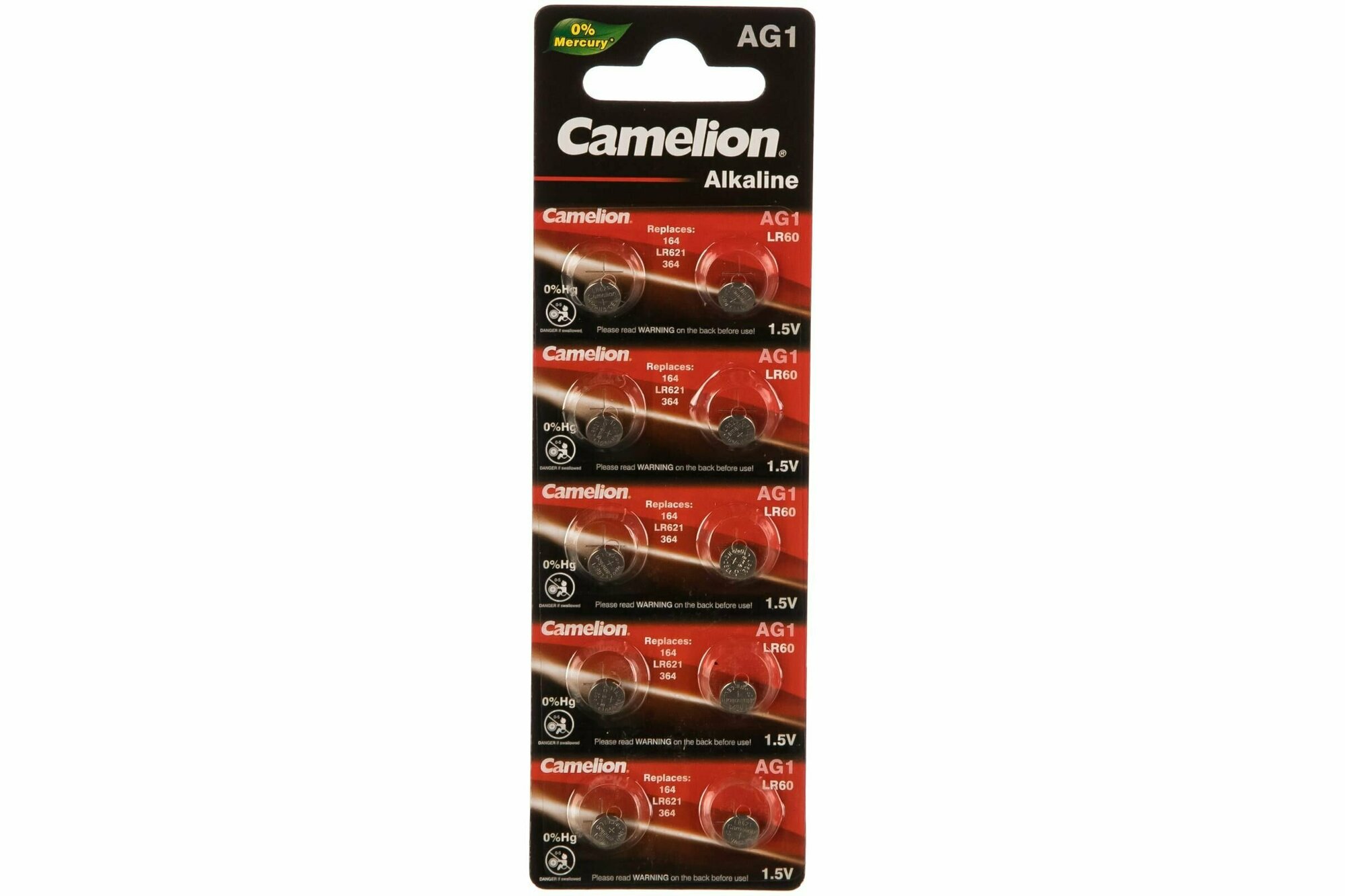 Camelion G 1 BL-10 Mercury Free (AG1-BP10(0%Hg), 364A/LR621/164 батарейка для часов) 10 шт.