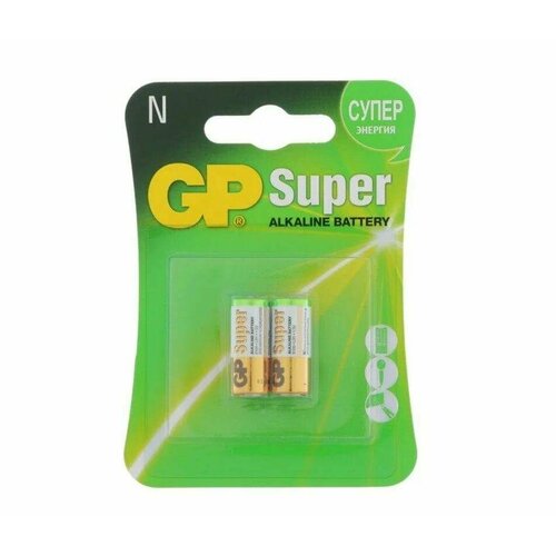 Батарейка LR1 GP Alkaline 1.5V, 2 штуки в 1 блистере батарейка aa lr06 щелочная gp super alkaline 10 шт в упаковке gp 15a b10