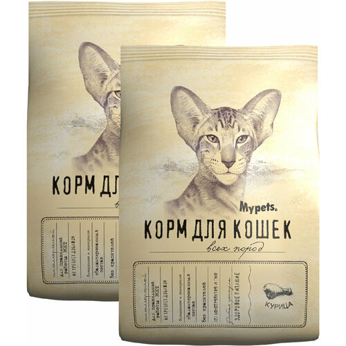 MYPETS для взрослых кошек с курицей (0,4 + 0,4 кг)