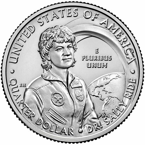 США 25 центов 2022. Американские женщины - Доктор Салли Райд монета 25 центов американские женщины доктор салли райд сша 2022 г в состояние unc из мешка