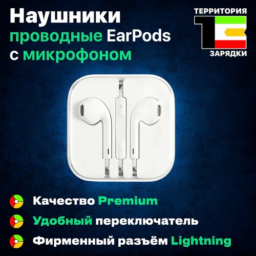 Проводные наушники для Айфона Гарнитура с микрофоном разъем Lightning для iPhone Наушники Айфон 7 8 X 11 12 13 69900₽