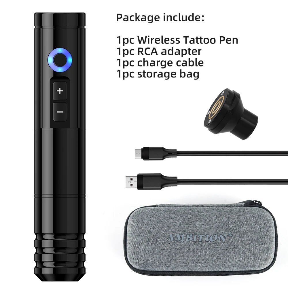 Беспроводная тату машинка Ambition NINJA RS 3,5 мм, Black Ring