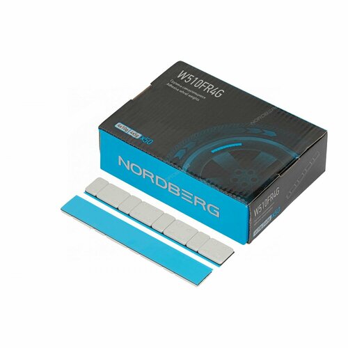 Грузики самоклеящиеся (4х5+4х10 г) Fe закругленные L 14 см, серые, 50 лент