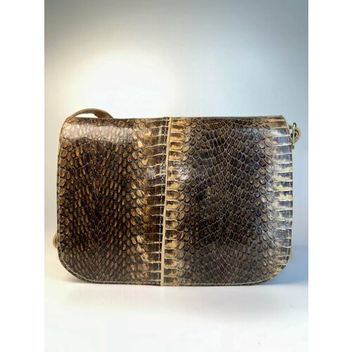 Сумка кросс-боди , фактура гладкая, коричневый, желтый