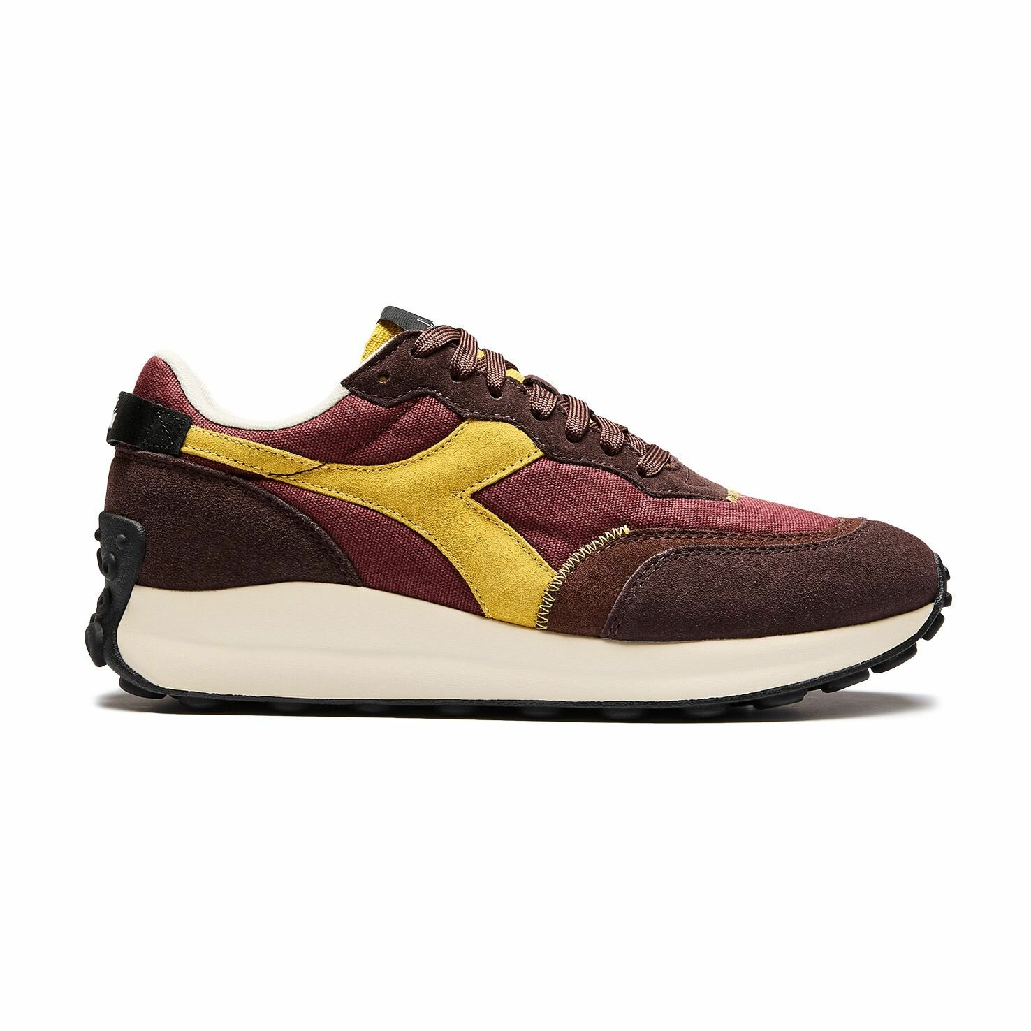 Кроссовки Diadora, размер 4, бордовый/желтый