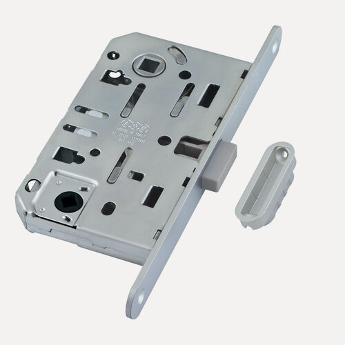 Изображение товара Замок межкомнатный магнитный AGB MEDIANA POLARIS WC бесшумный (матовый хром) с ответной планкой B06102.50.34.640