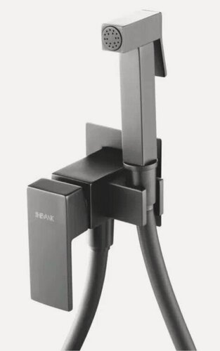 Изображение товара Встраиваемый однорычажный смеситель с гигиенической лейкой Shevanik S127 оружейная сталь, латунь