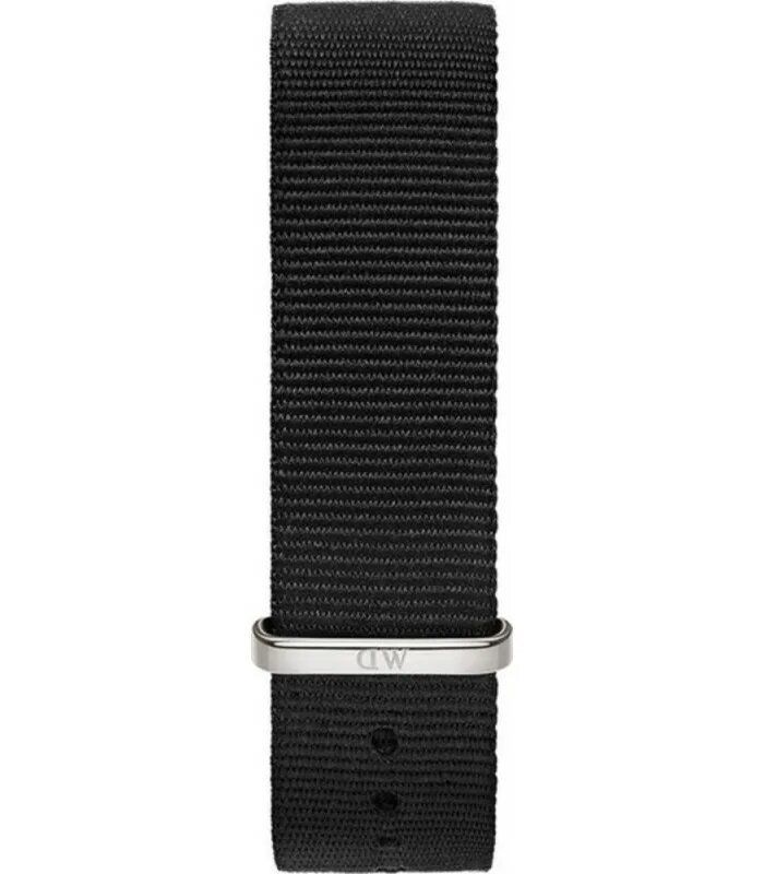 Ремешок Daniel Wellington, фактура плетеная, размер 12мм, черный/серебристый — фото 1