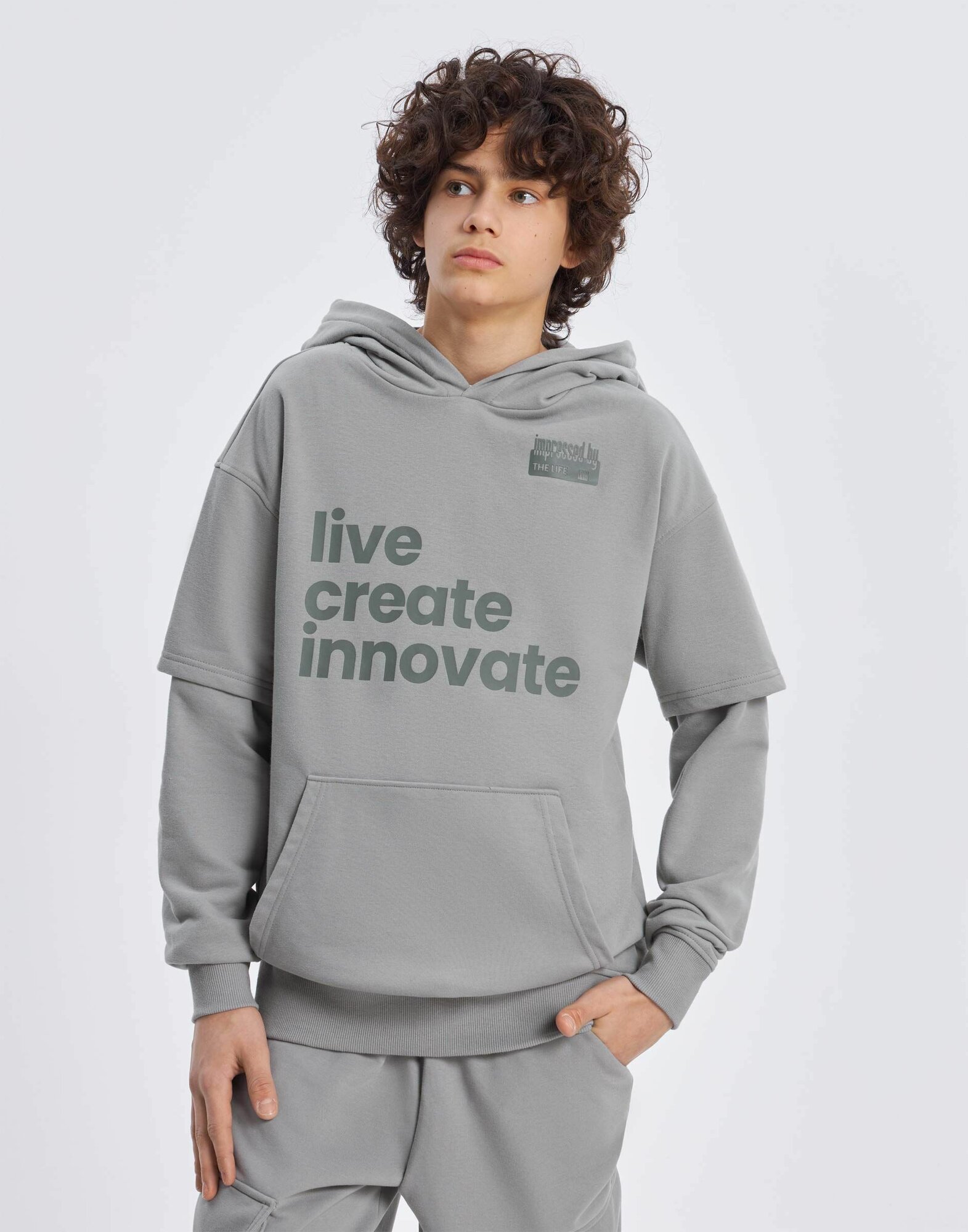 Худи Gloria Jeans размер 14+/170-176 серый