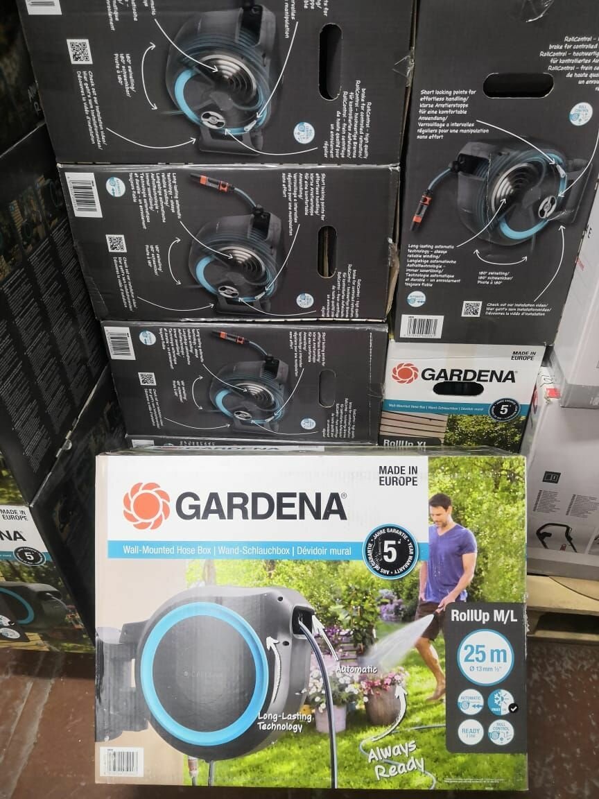 Изображение Настенная катушка GARDENA RollUp ML со шлангом автоматическая