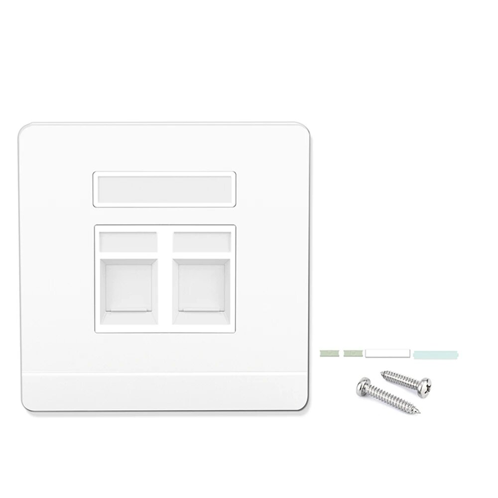 Настенная пластина ZoeRax 86 Tpye с одним разъемом, настенные пластины для RJ45 Keystone Jack и модульные вставки, White 2 Port