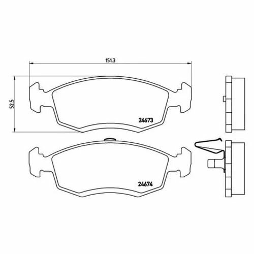 Комплект передних тормозных колодок Brembo p68039 для LADA Largus; Renault Logan I, II