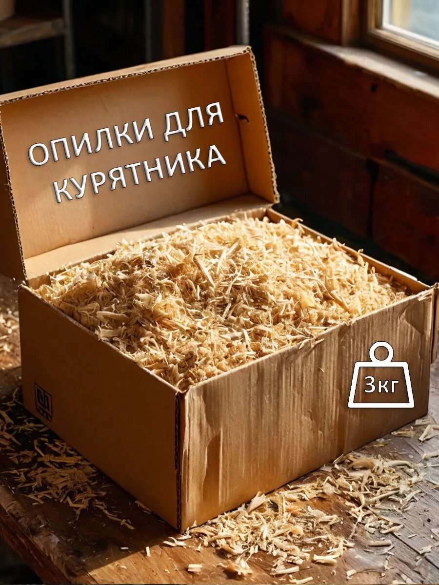 Опилки для курятников РБС-Zoo, стружка и опил, хвойные, 4 кг