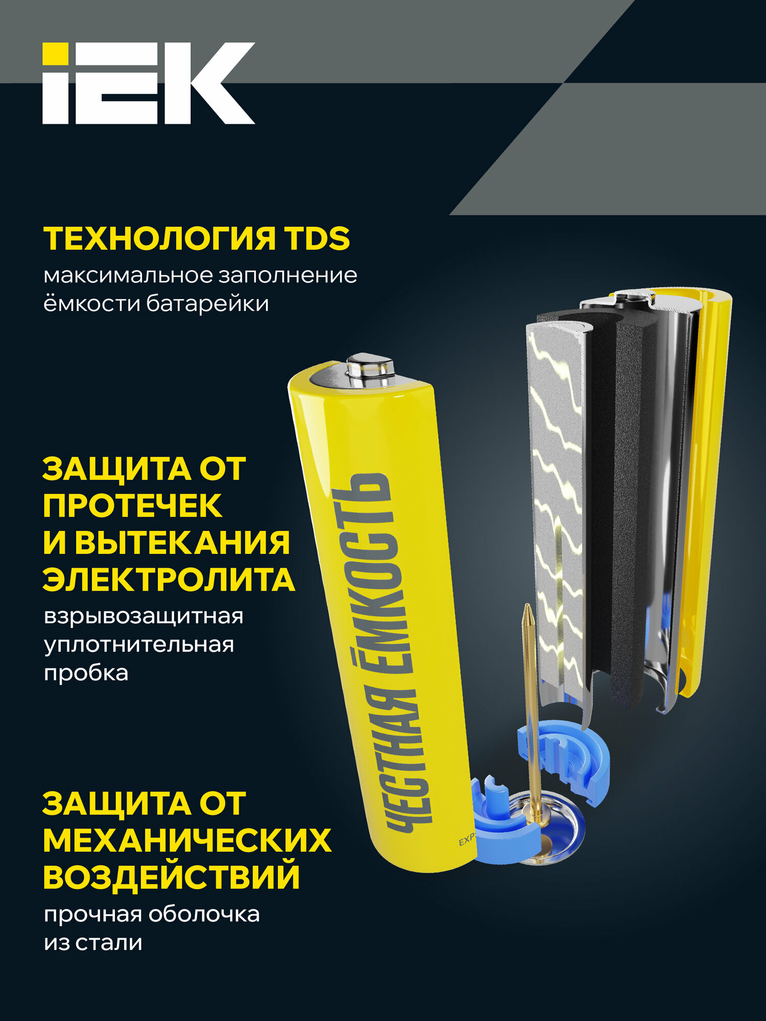 Батарейки щелочные Alkaline LR20/D (2шт/блистер) IEK — фото 1