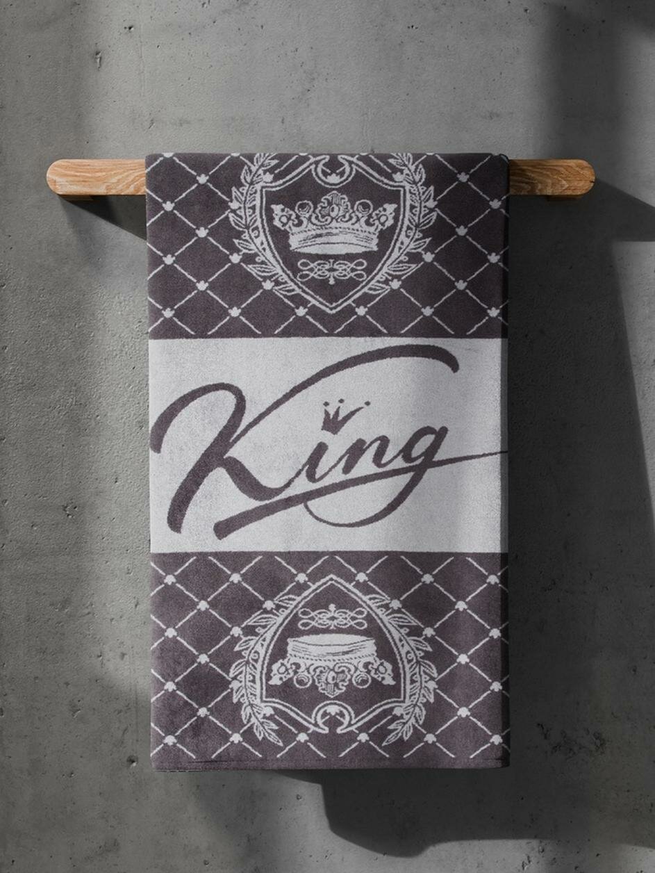 Полотенце махровое 70х130 Этель "King", цвет серый, 100% хлопок