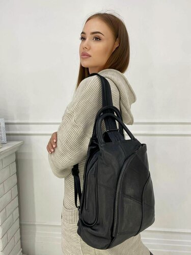 Изображение товара Рюкзак женский городской BRUONO кожаный, Сумка женская через плечо натуральная кожа