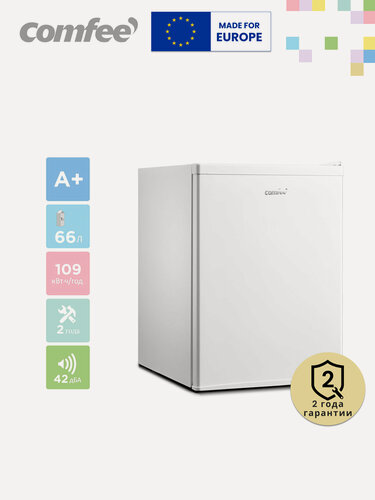 Изображение товара Холодильник Comfee RCD98WH1R, однокамерный, 66 л, GMCC компрессор, морозильный отсек, белый