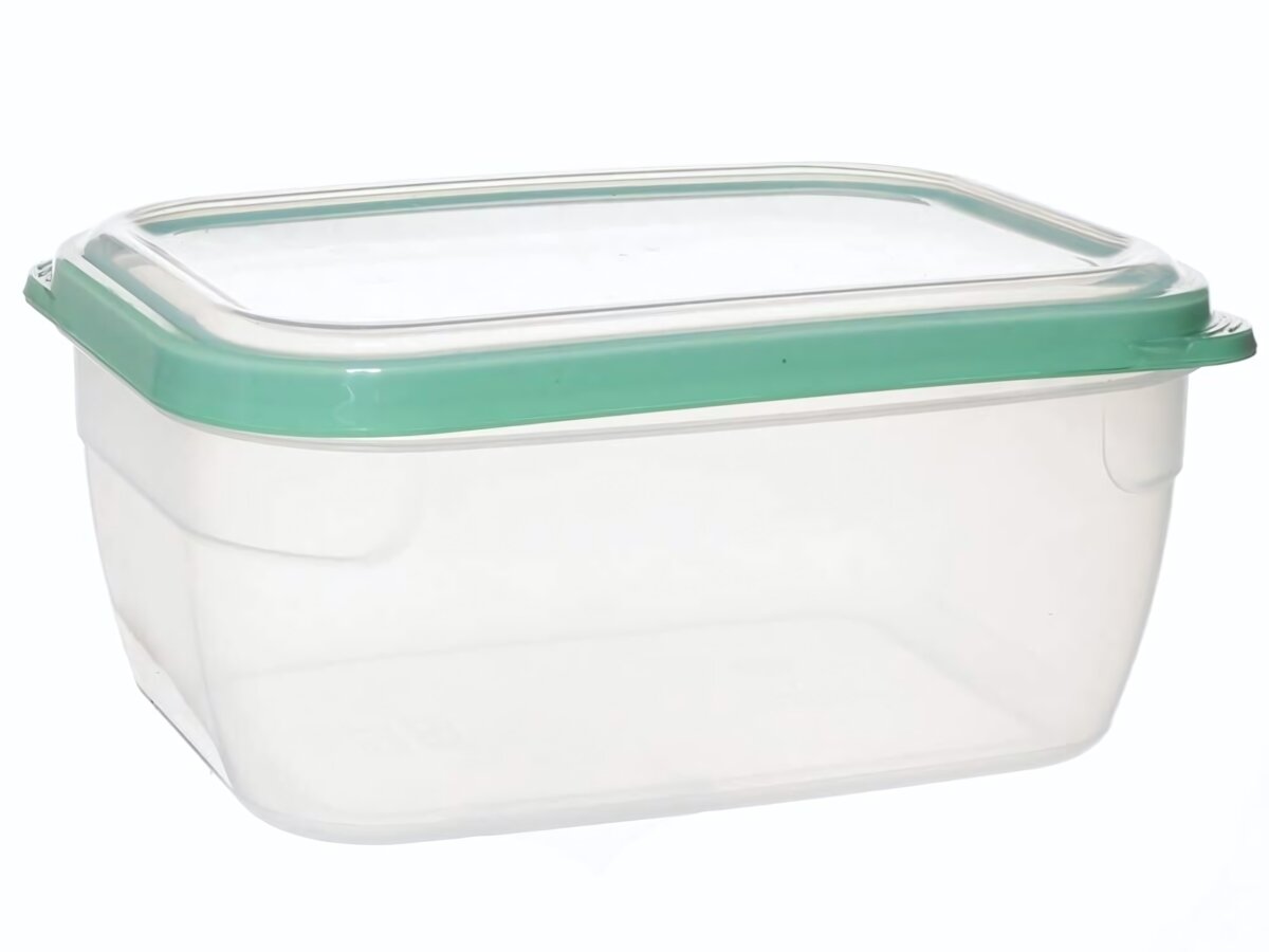 Контейнер 18л 'Премиум' СВЧ прозрачный пластик зеленая крышка